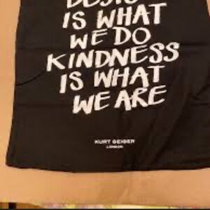Kurt Geiger Black Tee with White Slogan dust bag